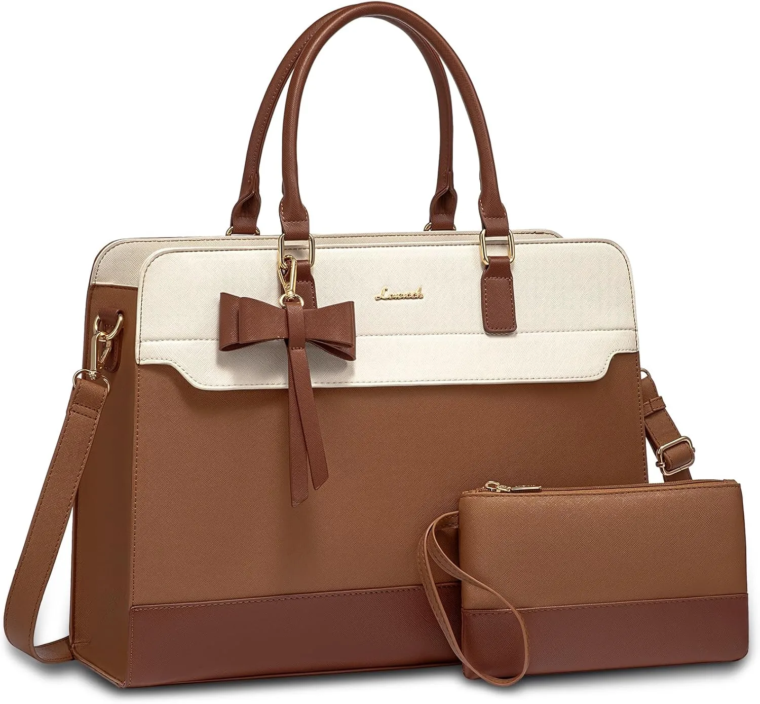 LOVEVOOK Laptop Tote Bag for Women,Leather Work Bag, Waterproof Business Teacher Bag,Large Computer Handbag Purse Briefcase,Office Gifts for Women