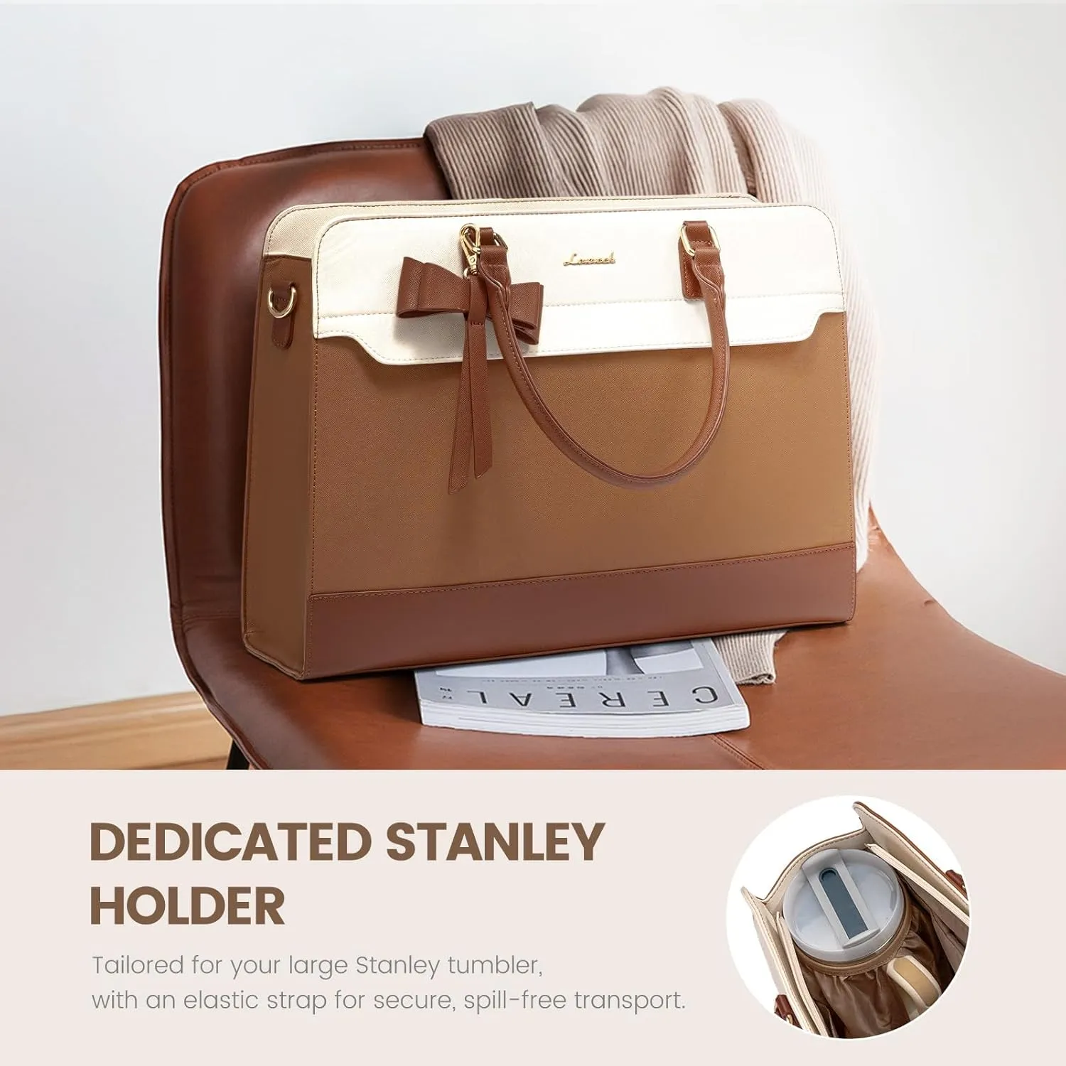 LOVEVOOK Laptop Tote Bag for Women,Leather Work Bag, Waterproof Business Teacher Bag,Large Computer Handbag Purse Briefcase,Office Gifts for Women