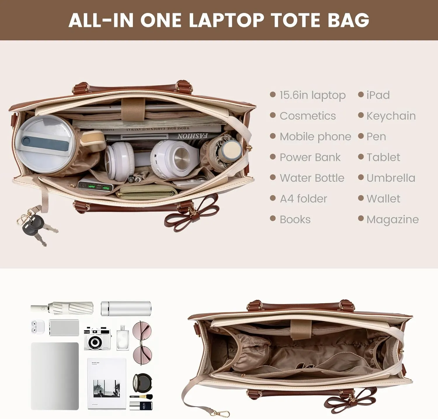 LOVEVOOK Laptop Tote Bag for Women,Leather Work Bag, Waterproof Business Teacher Bag,Large Computer Handbag Purse Briefcase,Office Gifts for Women