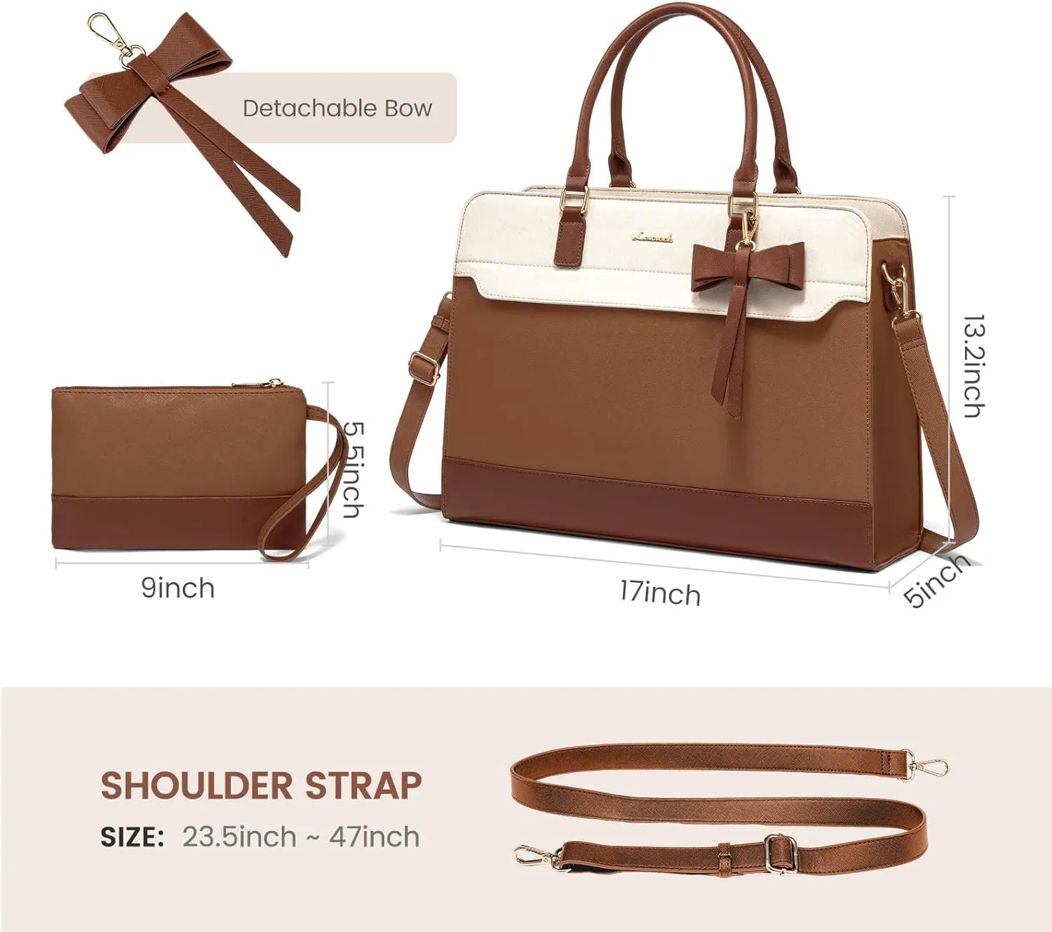 LOVEVOOK Laptop Tote Bag for Women,Leather Work Bag, Waterproof Business Teacher Bag,Large Computer Handbag Purse Briefcase,Office Gifts for Women