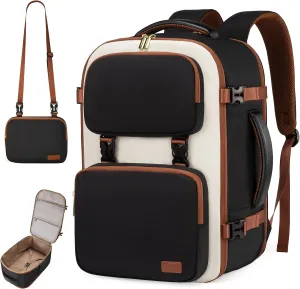 LOVEVOOK Travel Backpack for Women Men, TSA Carry on Backpack Flight Approved 50L Fits 18 Inch Laptop, Waterproof Personal Item Travel Bag Business Weekender Daypack with Detachable Crossbody Bag