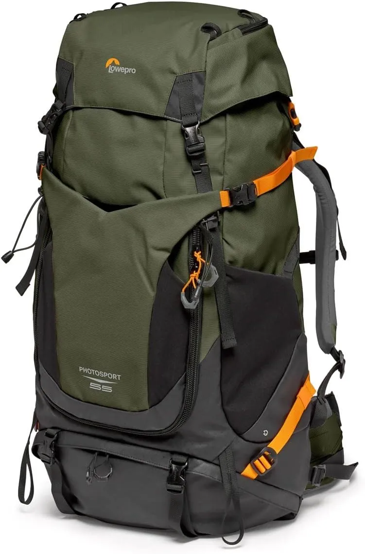 Lowepro PhotoSport PRO BP 55L AW III Backpack for Mirrorless/DSLR Cameras, Medium/Large, Green