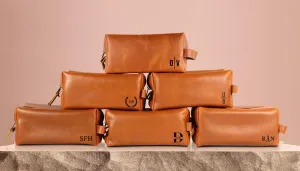 LUXE-RANGE Personalized Leather Toiletry Bag For Men, Christmas Gift, Men's Toiletry Bag, Leather Dopp Kit, Groomsmen Gifts, Gifts For Men, Wedding Gift, Anniversary Gift, Customized Men Gifts
