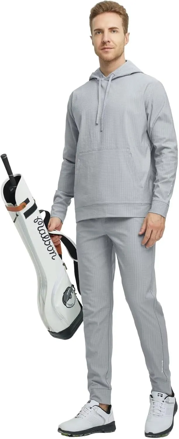 M MAELREG Mens Casual Pants with Zipper Pockets Water-Repellent Micro Fleece Lightweight Activewear Golf Pants for Men