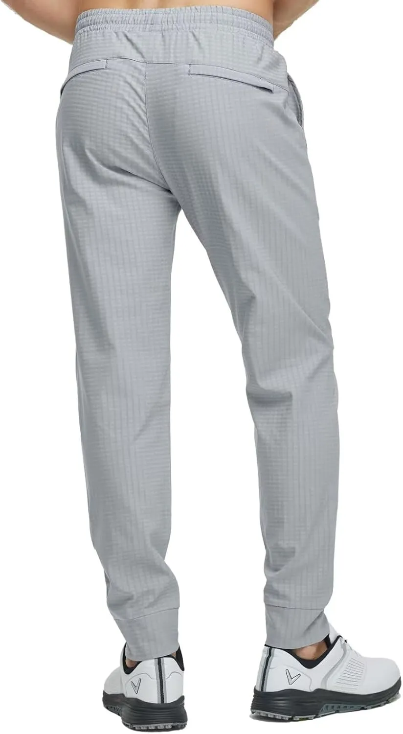 M MAELREG Mens Casual Pants with Zipper Pockets Water-Repellent Micro Fleece Lightweight Activewear Golf Pants for Men