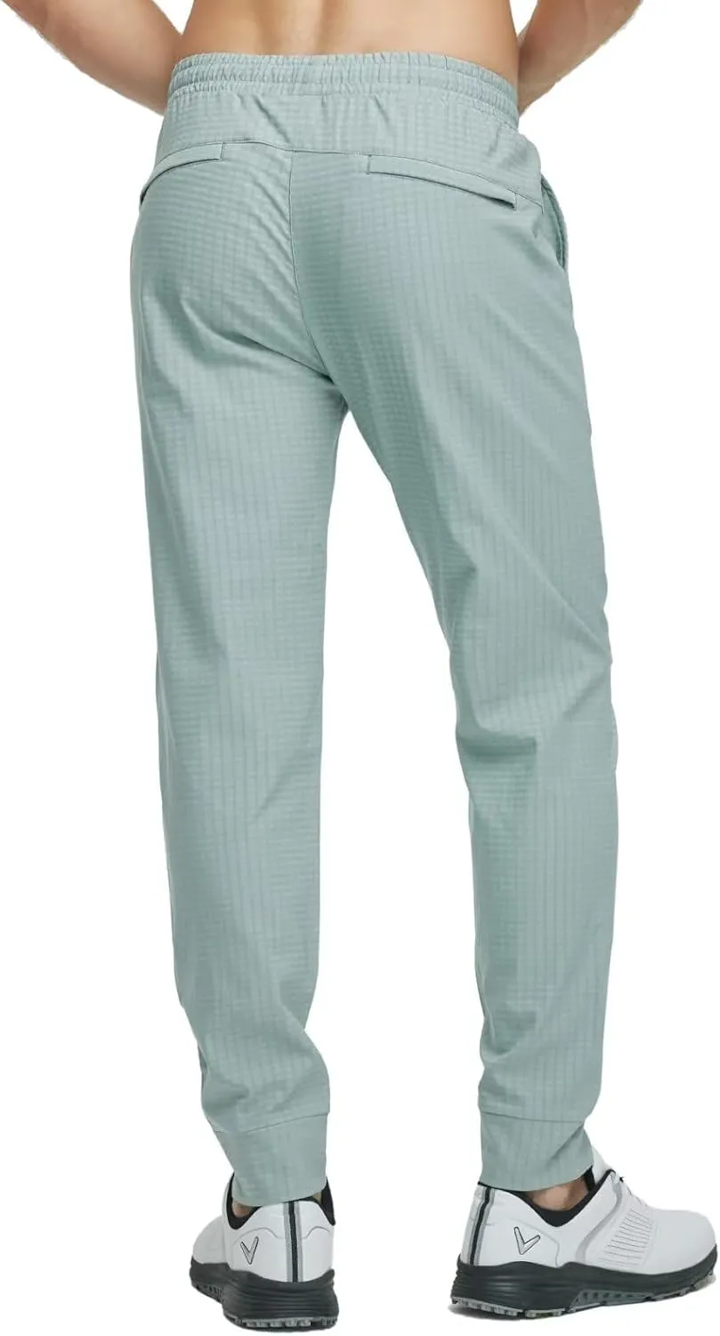M MAELREG Mens Casual Pants with Zipper Pockets Water-Repellent Micro Fleece Lightweight Activewear Golf Pants for Men