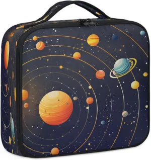 Makeup Bag Large Makeup Train Case Galaxy Planet Travel Makeup Bag Makeup Organizer Bag Portable Cosmetic Bags for Women Waterproof Travel Toiletry Bag Makeup Case with Dividers