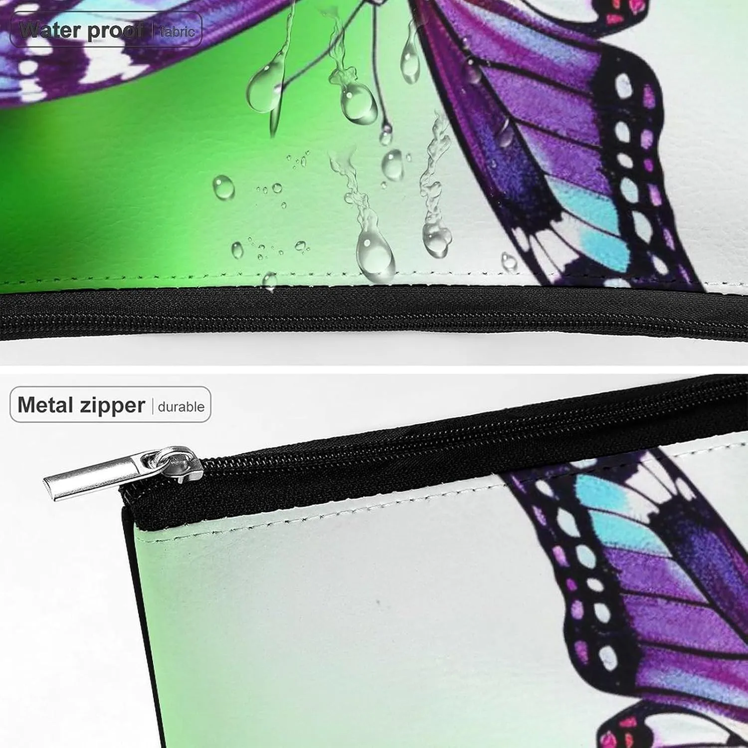 Makeup Bag Travel Cosmetic Bag Portable Flower And Butterfly Toiletry Bag Large Capacity Zipper Pouch Makeup Organizer Case Waterproof Toiletry Pouch for Women Men