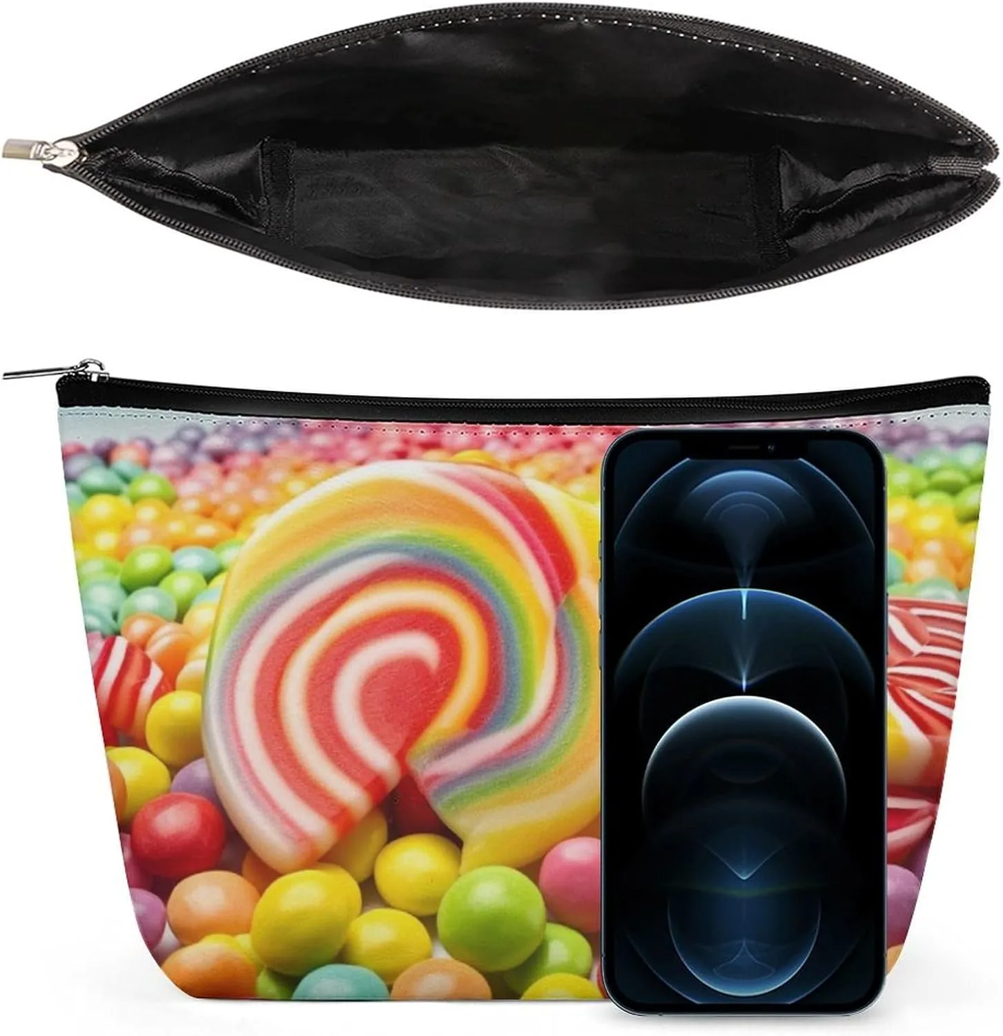 Makeup Bag Travel Cosmetic Bag Portable Rainbow Candy Toiletry Bag Large Capacity Zipper Pouch Makeup Organizer Case Waterproof Toiletry Pouch for Women Men