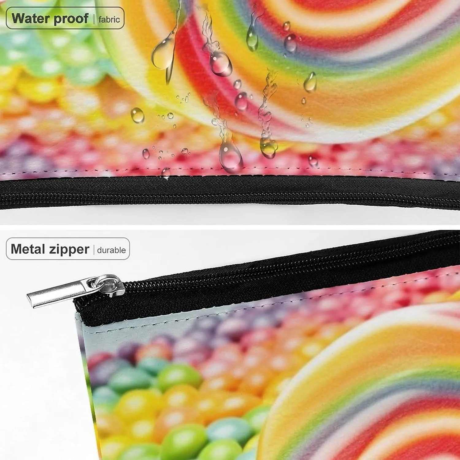 Makeup Bag Travel Cosmetic Bag Portable Rainbow Candy Toiletry Bag Large Capacity Zipper Pouch Makeup Organizer Case Waterproof Toiletry Pouch for Women Men