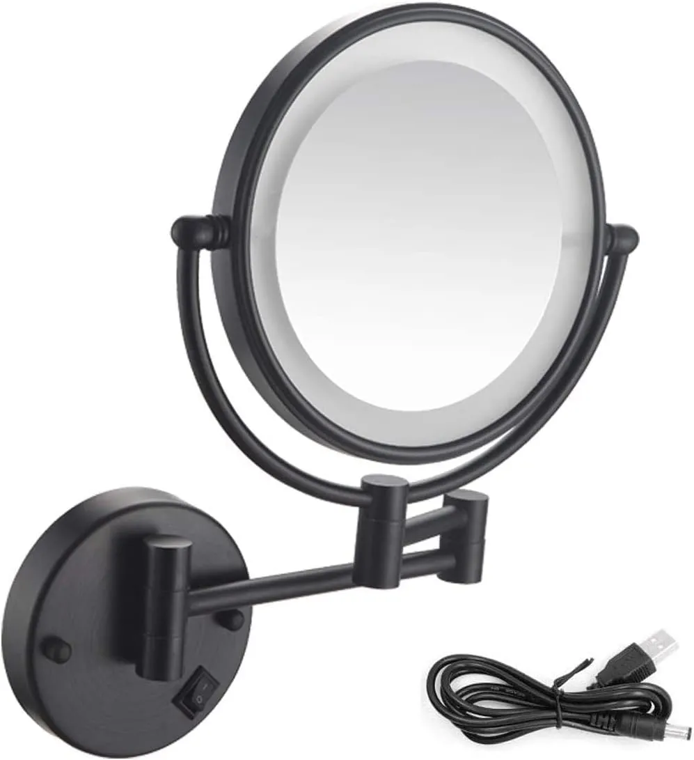 Makeup Mirror 5X Magnifying Cosmetic Mirror 360° Swivel Extendable Two Sided Vanity Mirror for Bathroom