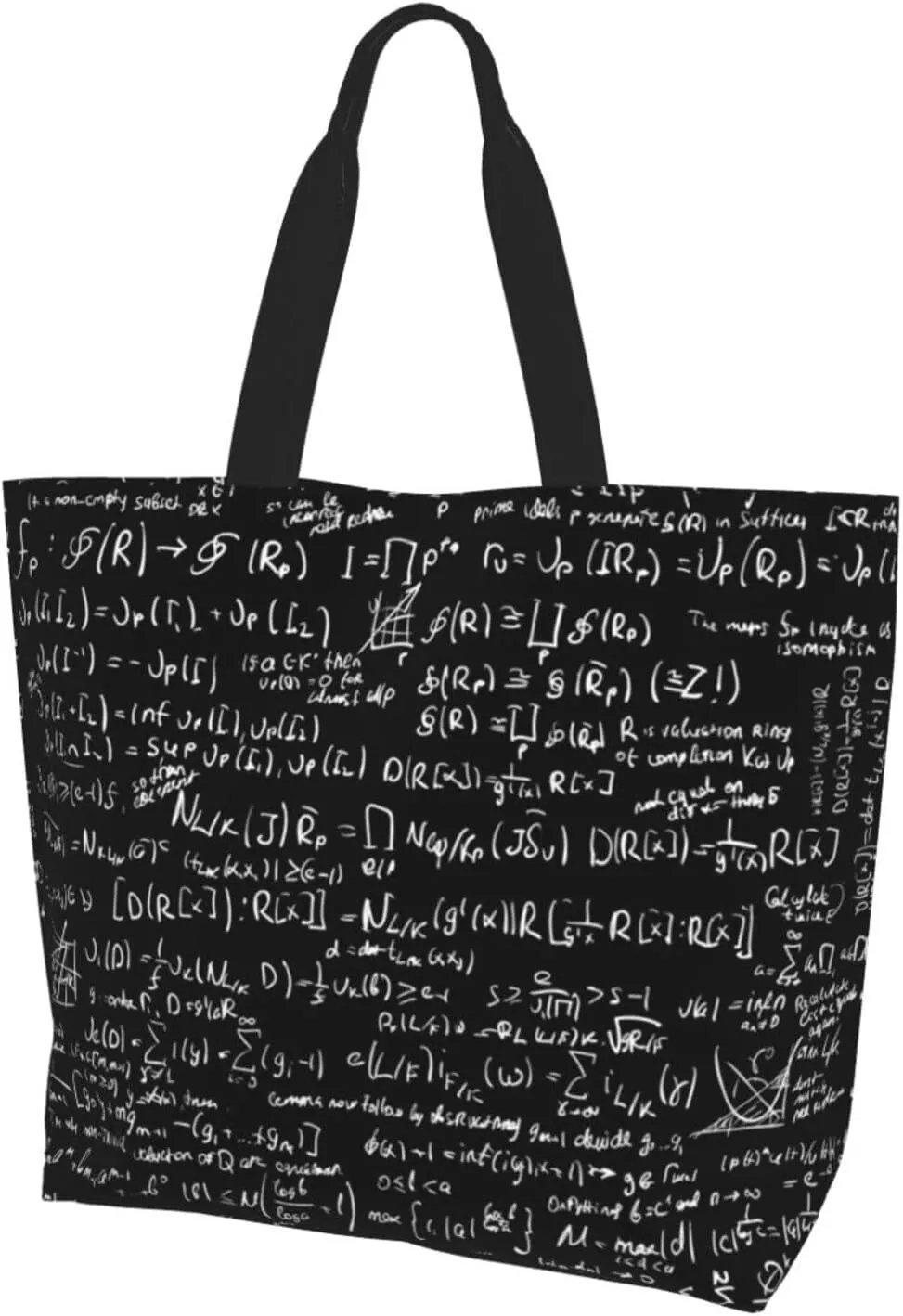 Math Canvas Tote Bag Mathematics Shoulder Bag Handbag Funny Casual Teachers Grocery Bags for Outdoor