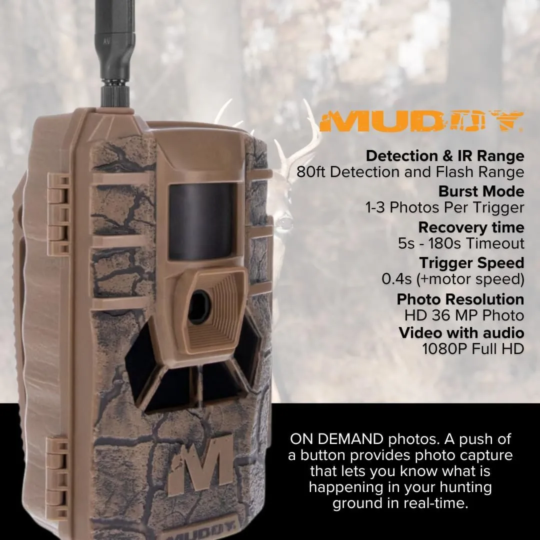 Matrix 36MP Imaging Cellular Trail Camera with On Demand Photo and Dual Network (Mud, 2-Pack) Bundle with 32GB SDHC UHS-I Memory Card (2-Pack) and Card Reader (5 Items)