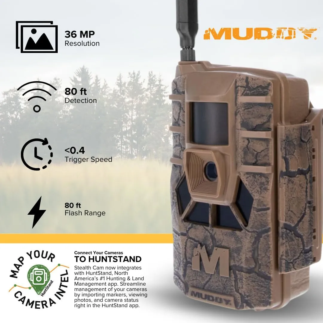 Matrix 36MP Imaging Cellular Trail Camera with On Demand Photo and Dual Network (Mud, 2-Pack) Bundle with 32GB SDHC UHS-I Memory Card (2-Pack) and Card Reader (5 Items)