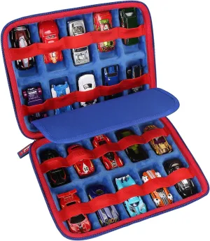 Mchoi Hot Wheels Case Storage for 20 Cars, Toy Car Organizer for Your Matchbox Cars Storage, Blue, Case Only