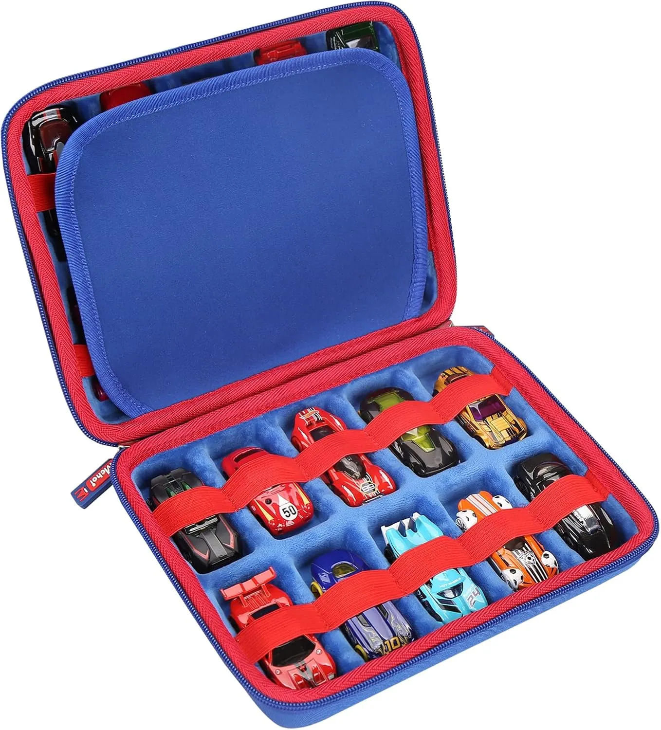 Mchoi Hot Wheels Case Storage for 20 Cars, Toy Car Organizer for Your Matchbox Cars Storage, Blue, Case Only
