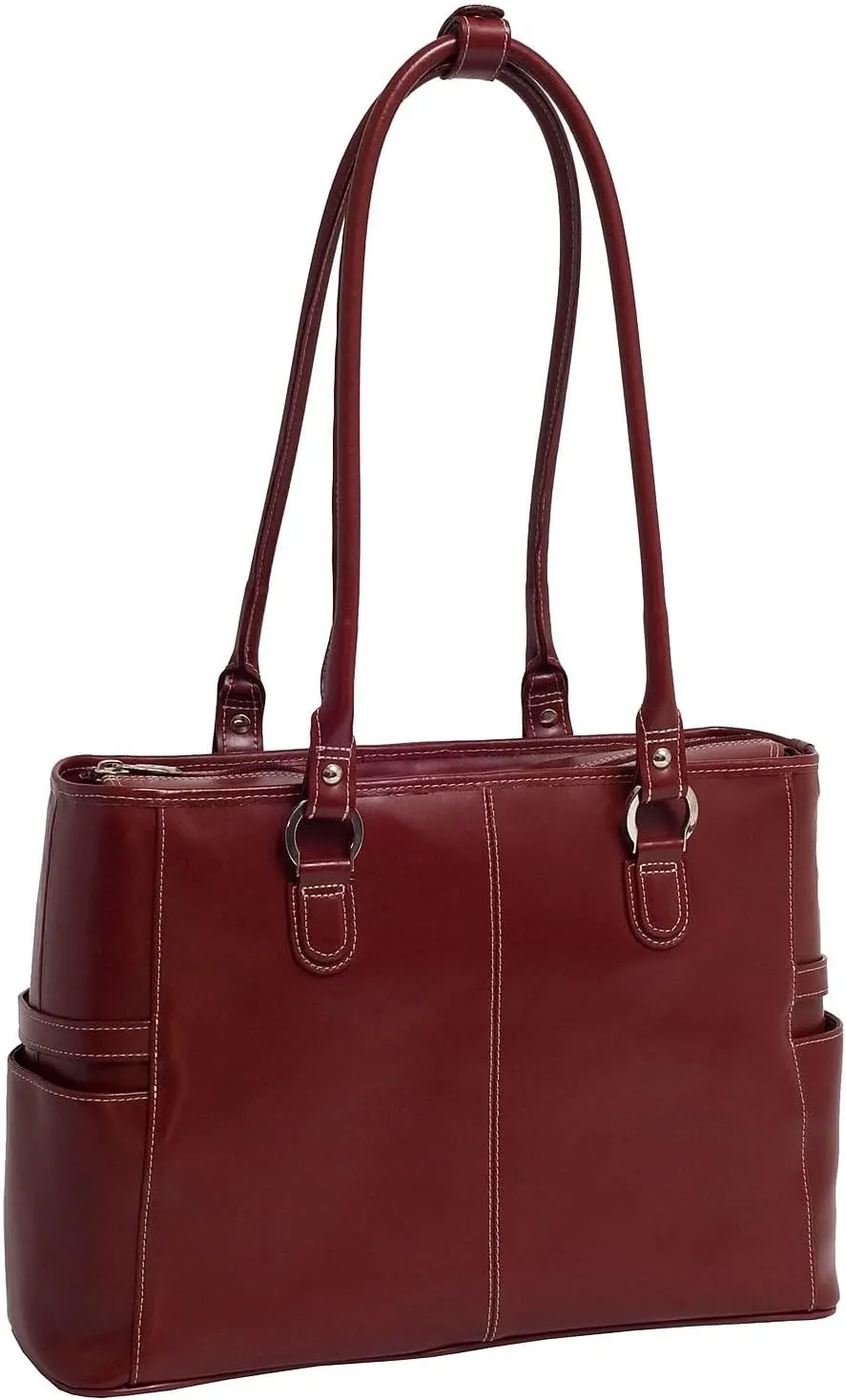 McKlein 15" Leather Ladies' Laptop Briefcase- WILLOW SPRINGS- Red