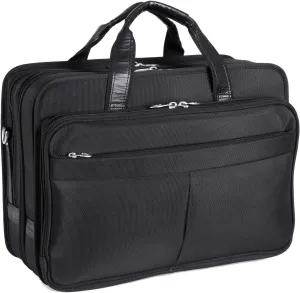 McKlein 17" Nylon Expandable Double Compartment Laptop Briefcase w/Removable Sleeve- WALTON