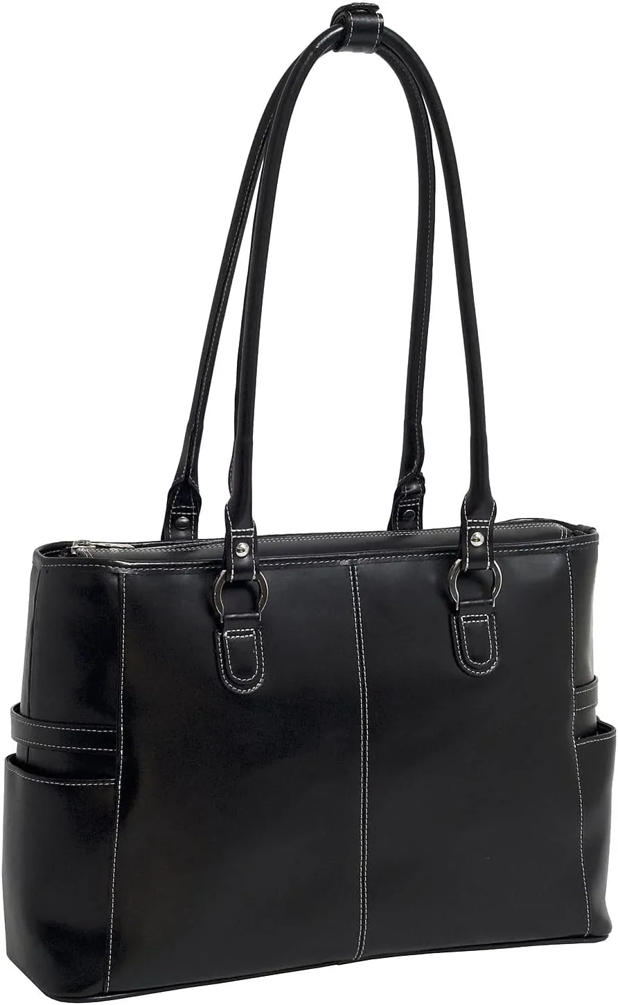 McKlein Willow Springs Leather Women's 15-inch Laptop Briefcase Handbag, Black