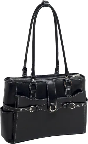 McKlein Willow Springs Leather Women's 15-inch Laptop Briefcase Handbag, Black