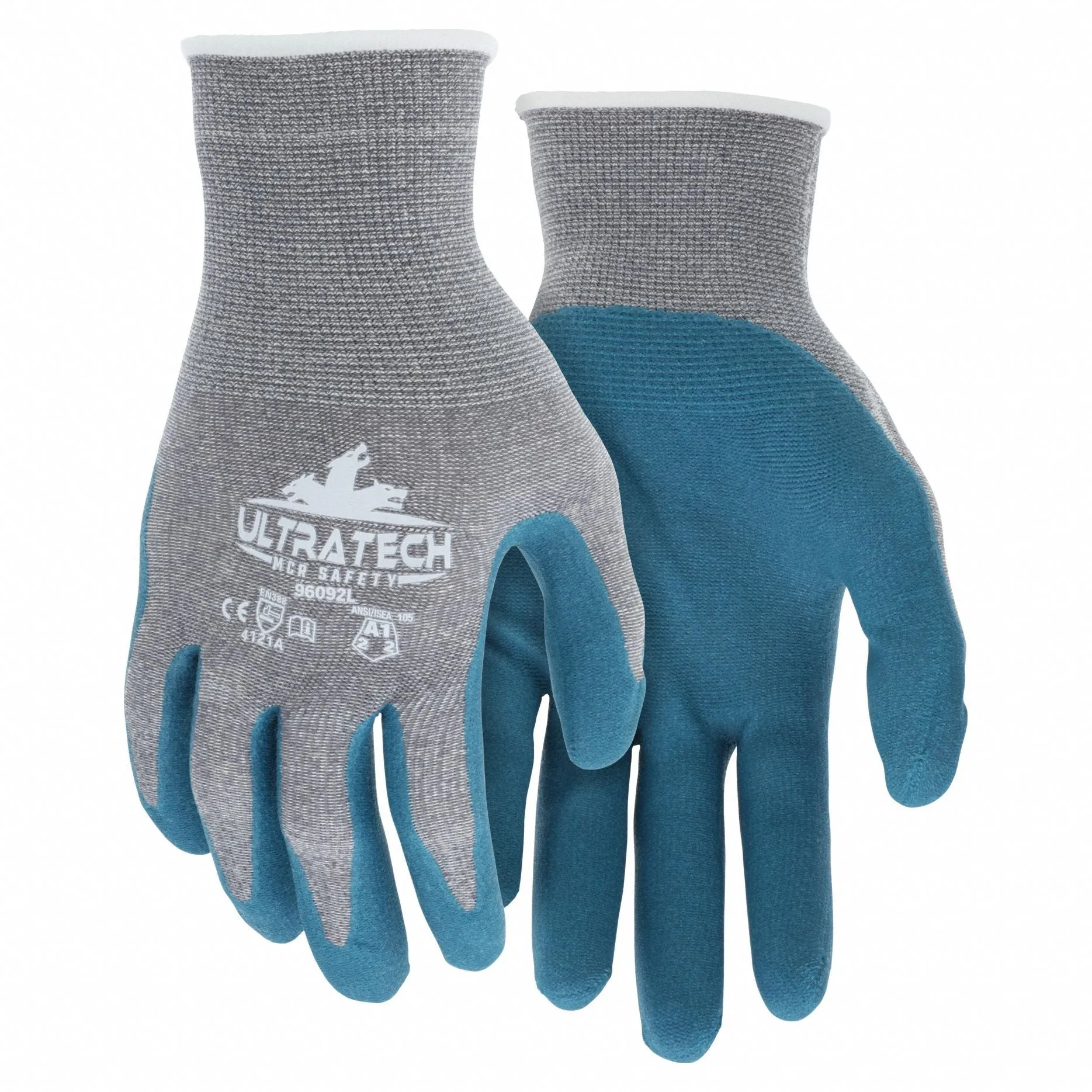 MCR SAFETY Coated Gloves XS - Nitrile Palm Dipped, ANSI Abrasion Level 2