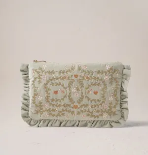 Mediterranean Garden Frill Pouch sage
