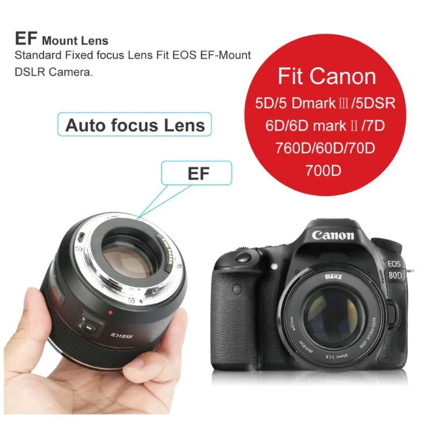 Meike MK-85mm 85mm F1.8 Canon Lens AF Auto Focus Telephoto Portrait Prime Lens for Canon DSLR
