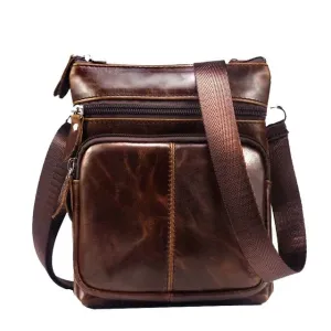 Men Genuine Leather Mini Shoulder Bag