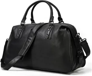 Men Leather Briefcase Soft Leather Travel Bag Leather Duffle Travel Duffle Bags Carry Hand Luggage Bags