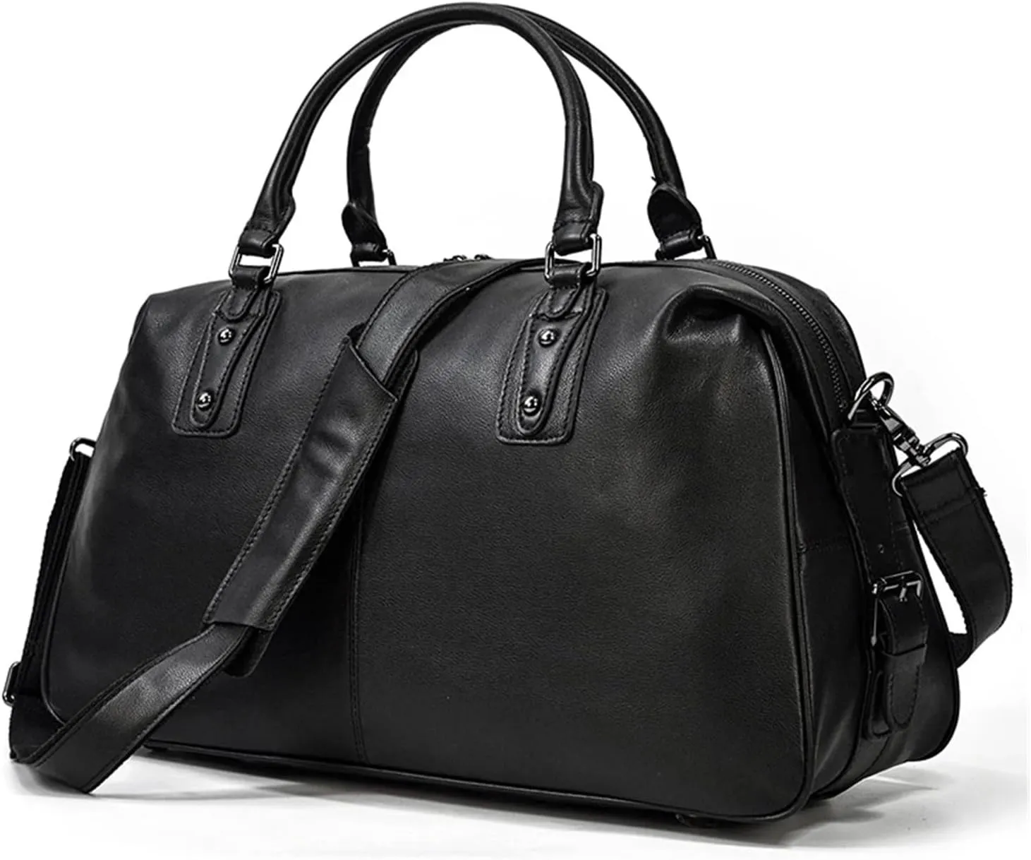 Men Leather Briefcase Soft Leather Travel Bag Leather Duffle Travel Duffle Bags Carry Hand Luggage Bags