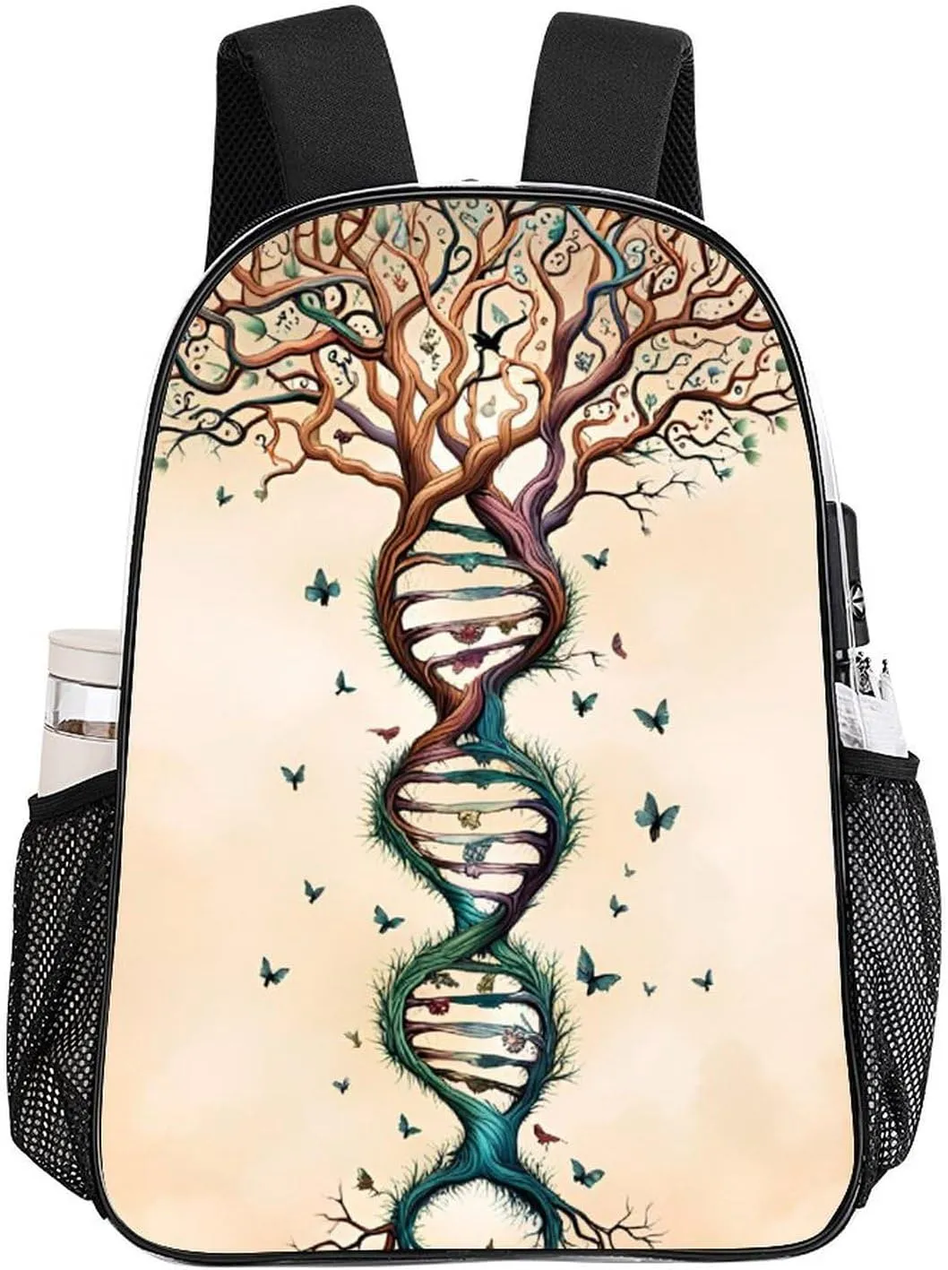 Men Women Lightweight Dna Tree Of Life Art Casual Daypack Big Capacity Bookbag Transparent Bag for Gym Travel Walking Cycling