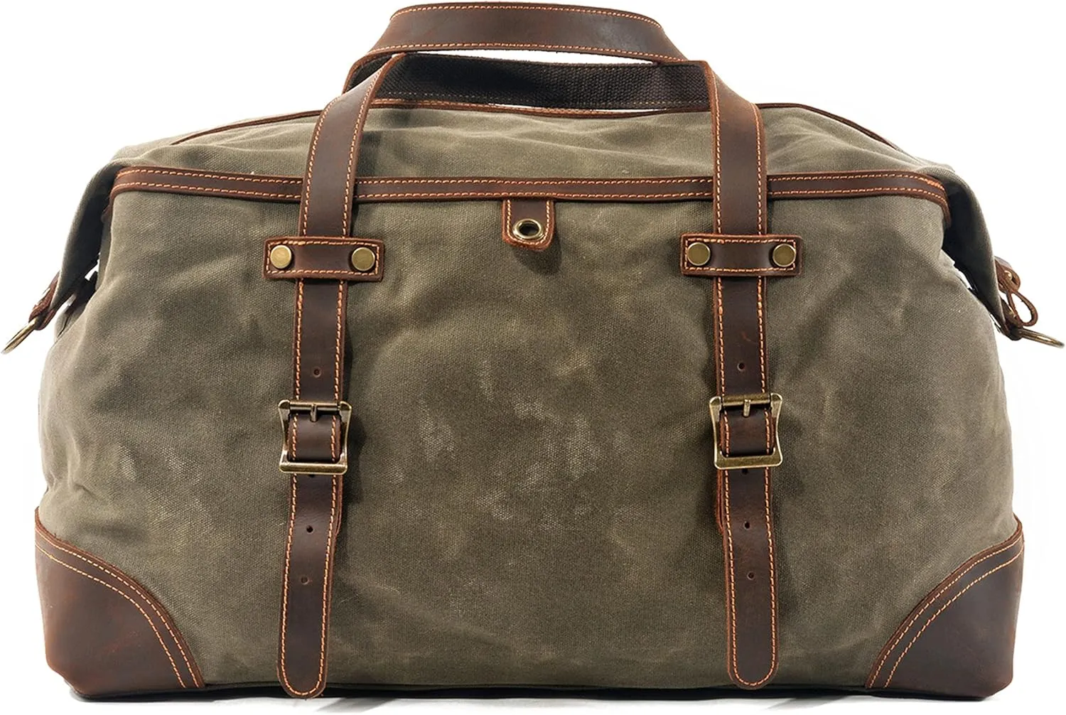 Men's Canvas Duffle Bag Large Capacity Travel Crossbody Shoulder Bag Weekend Convenient Carry On Luggage Bags Unisex (Green)