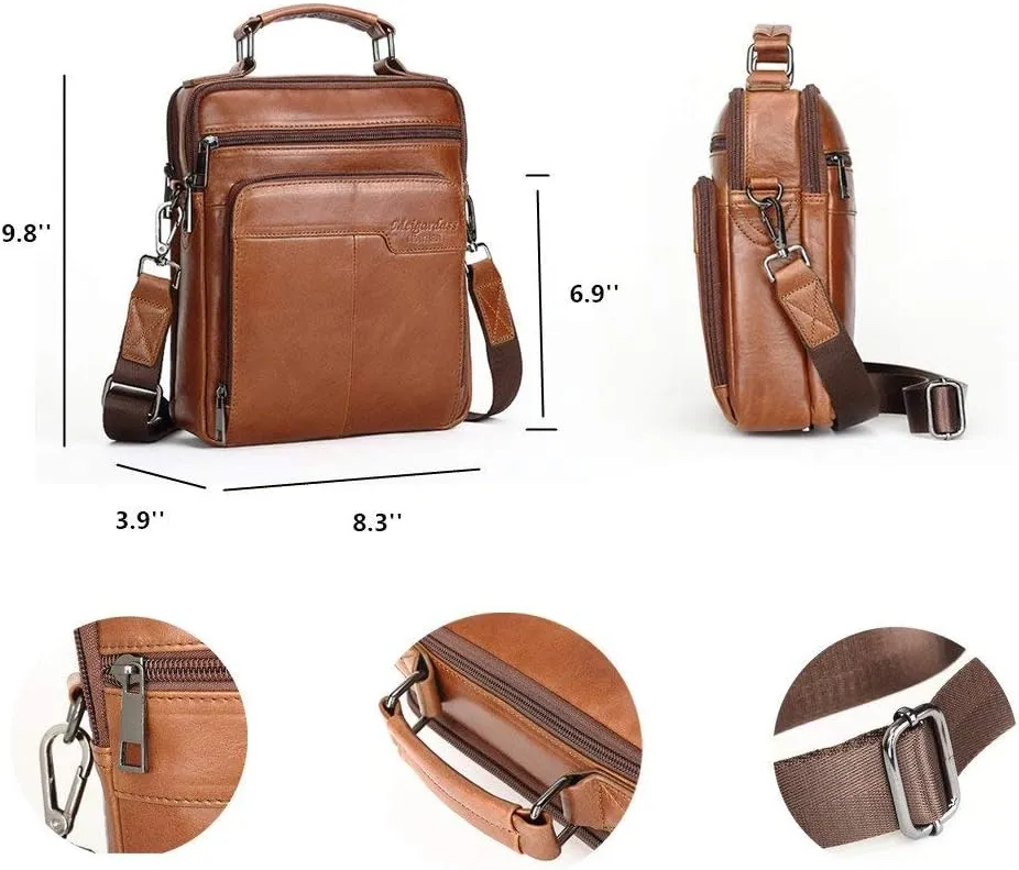 Men's Genuine Leather Messenger Shoulder Bag Handbag CrossBody Briefcase