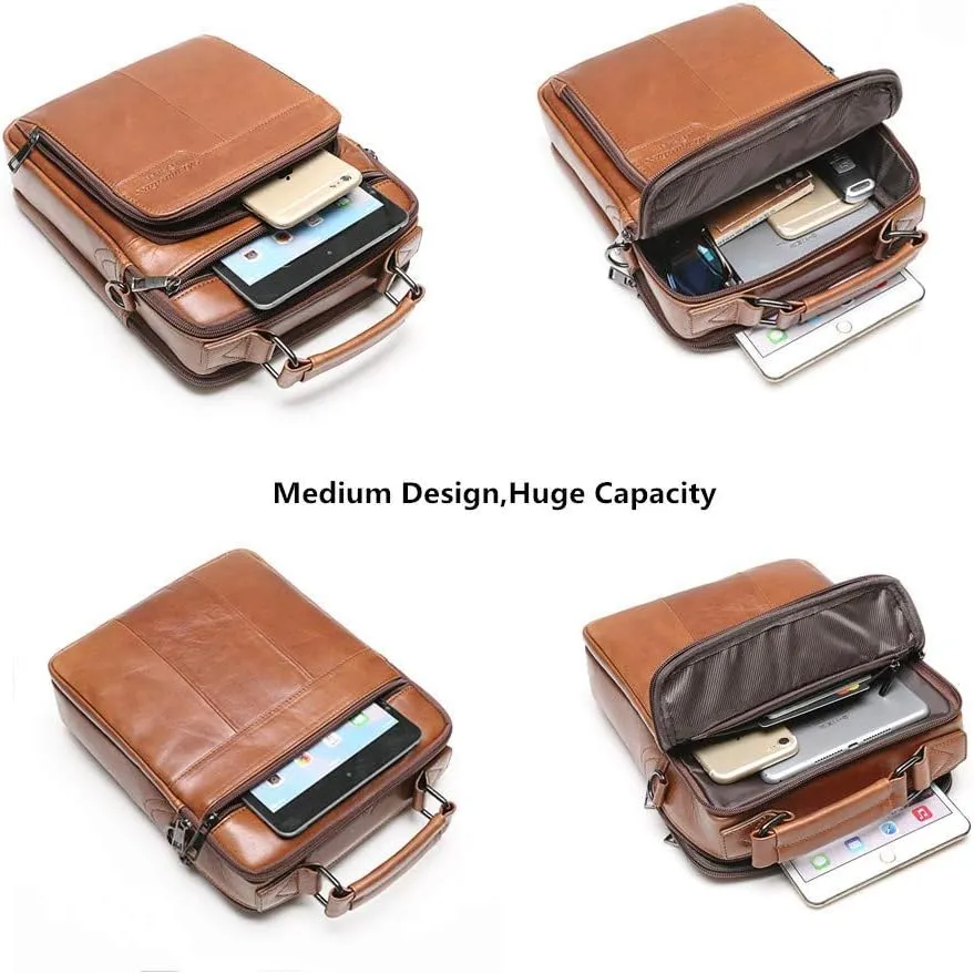 Men's Genuine Leather Messenger Shoulder Bag Handbag CrossBody Briefcase