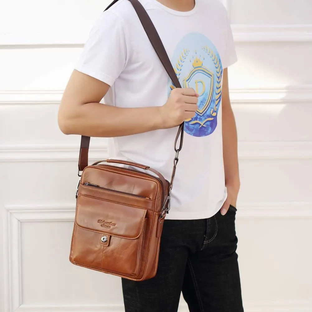 Men's Genuine Leather Messenger Shoulder Bag Handbag CrossBody Briefcase