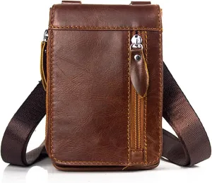 Men's Small Baotou Layer Retro Fanny Pack Shoulder Crossbody Bag A Piece