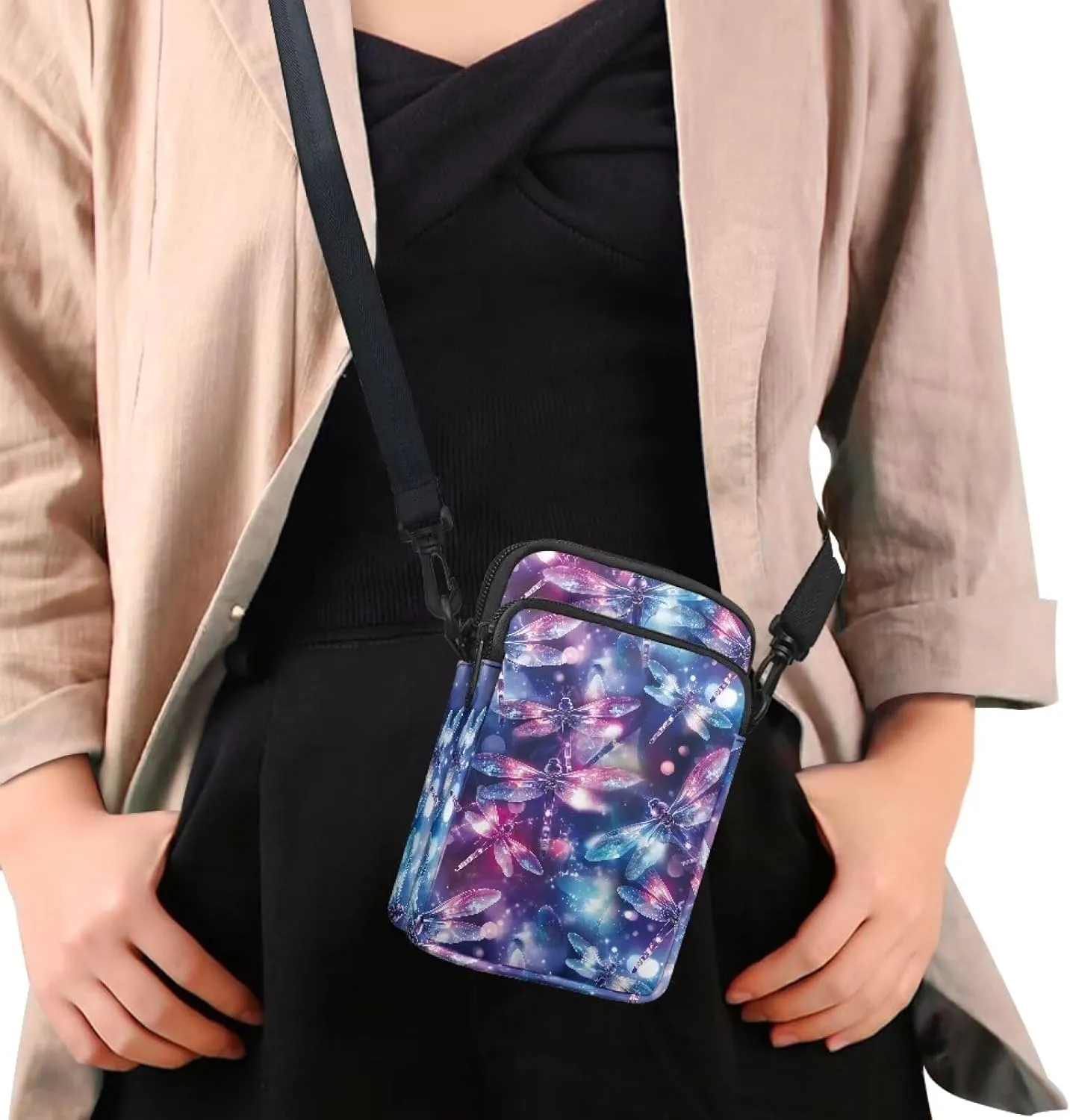 Messenger Bags for Women Portable Crossbody Purses with Double Pockets Cute Phone Purse