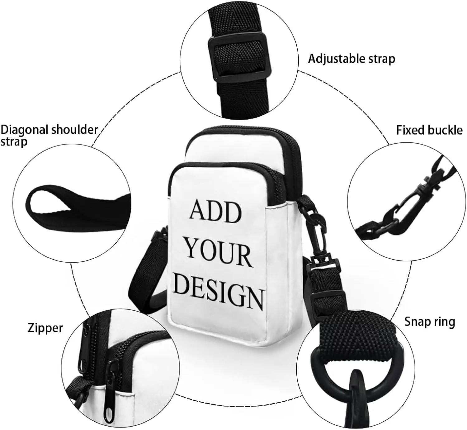 Messenger Bags for Women Portable Crossbody Purses with Double Pockets Cute Phone Purse