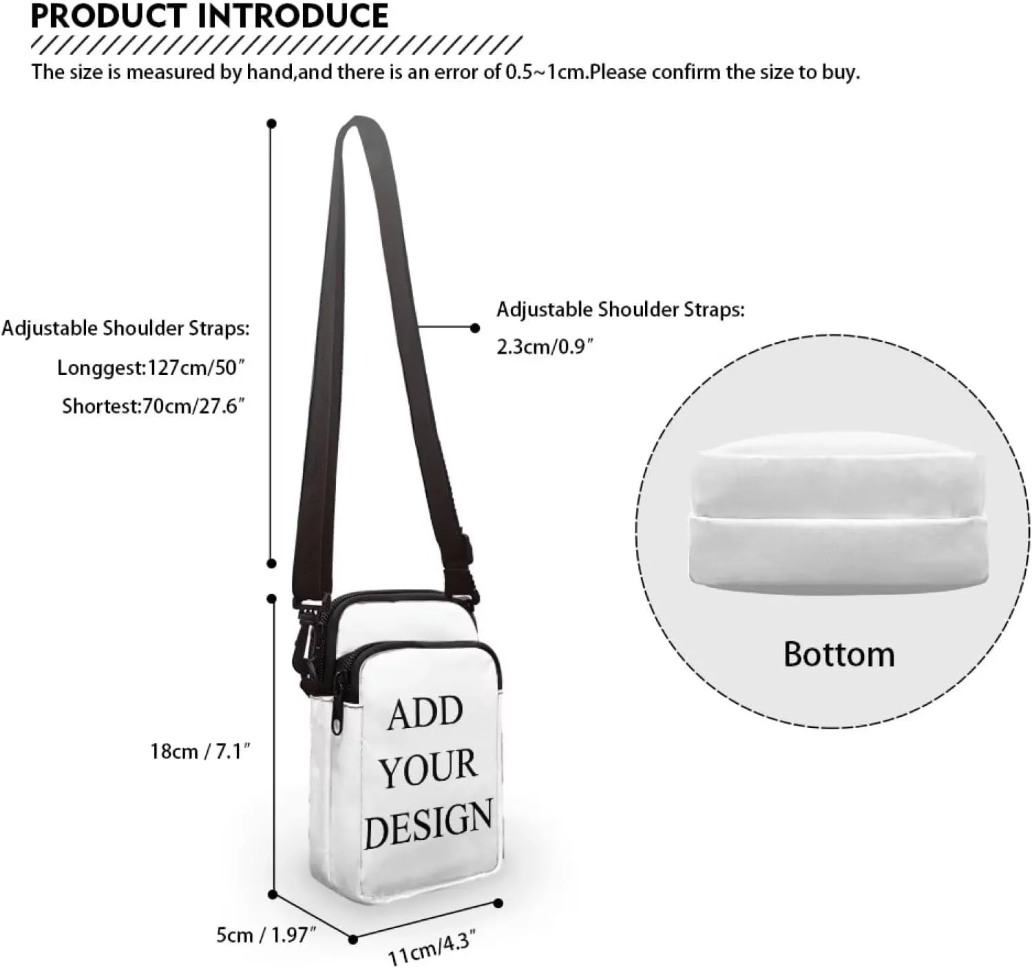 Messenger Bags for Women Portable Crossbody Purses with Double Pockets Cute Phone Purse