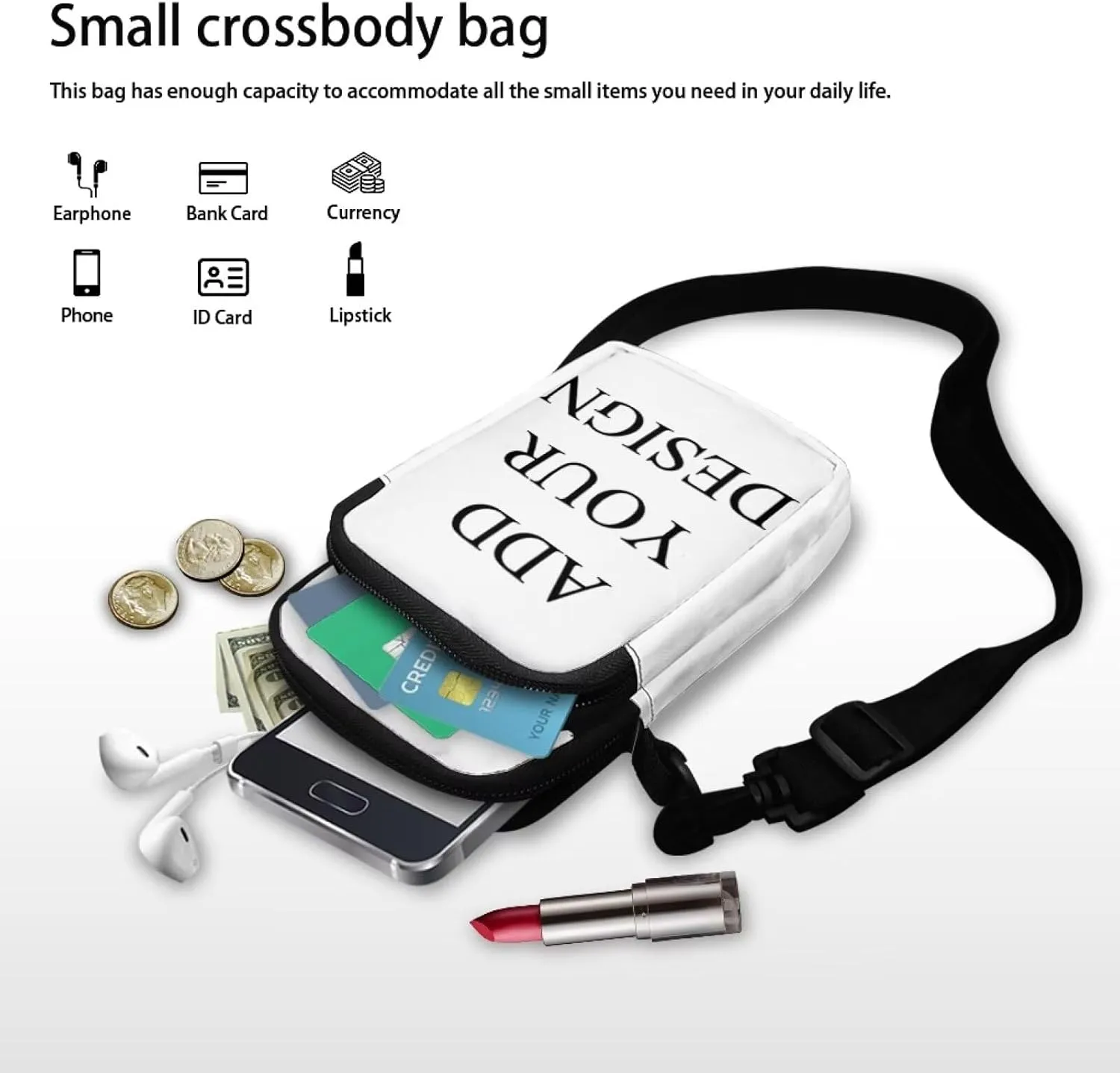 Messenger Bags for Women Portable Crossbody Purses with Double Pockets Cute Phone Purse