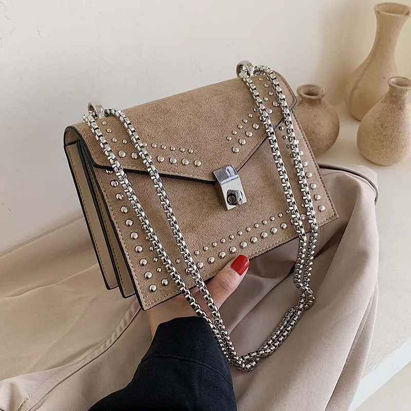 Messenger Comprehensive range Leather Women Bag Secure delivery Small Lock Travel Scrub Chain Rivet For 2020 Female Mini Bags Crossbody Shoulder Bags