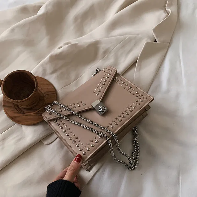 Messenger Comprehensive range Leather Women Bag Secure delivery Small Lock Travel Scrub Chain Rivet For 2020 Female Mini Bags Crossbody Shoulder Bags
