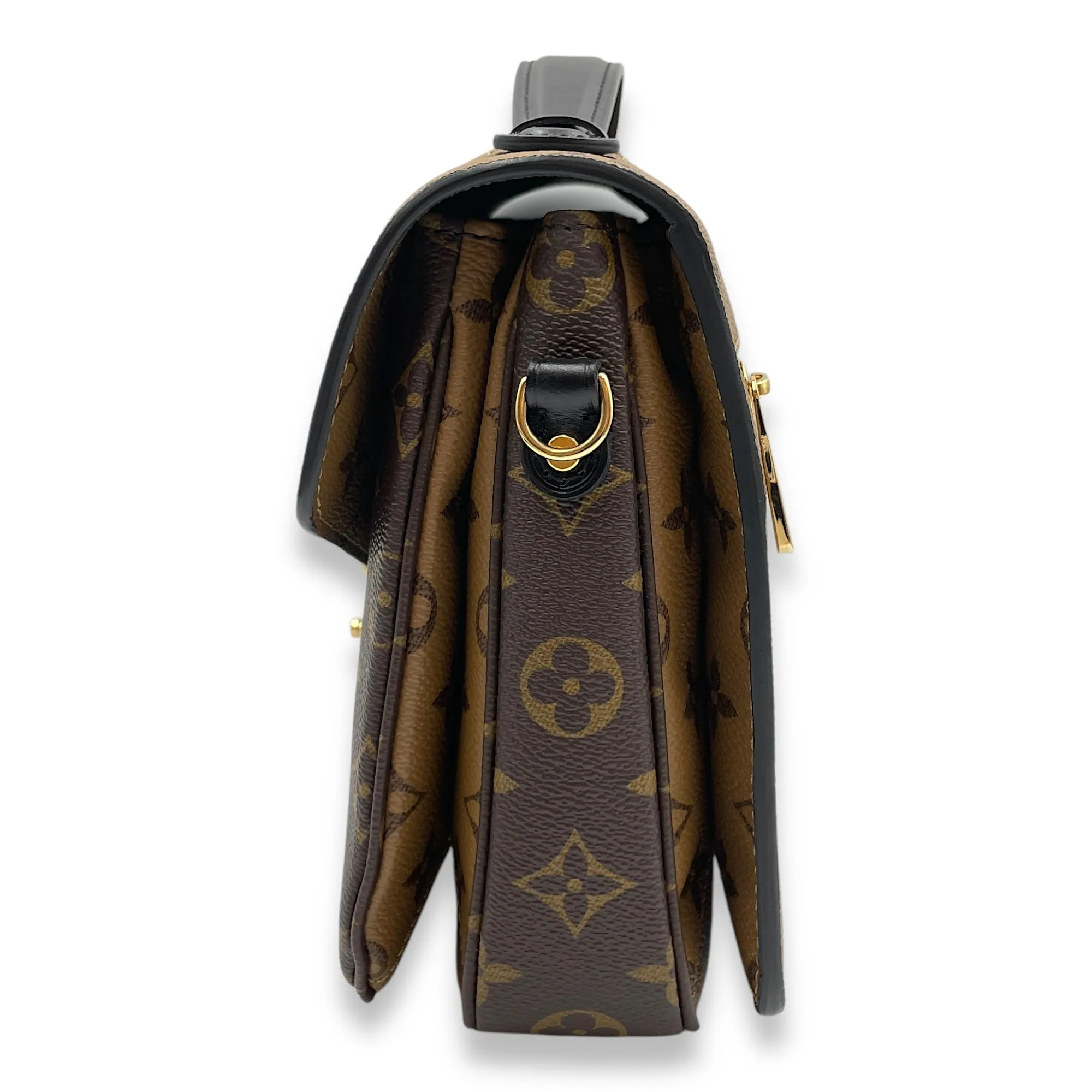 Metis MM Crossbody Bag in Coated Canvas, Gold hardware