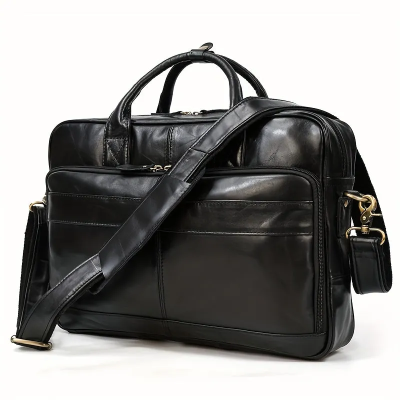 Milan | Leather Crossbody Messenger Laptop Bag