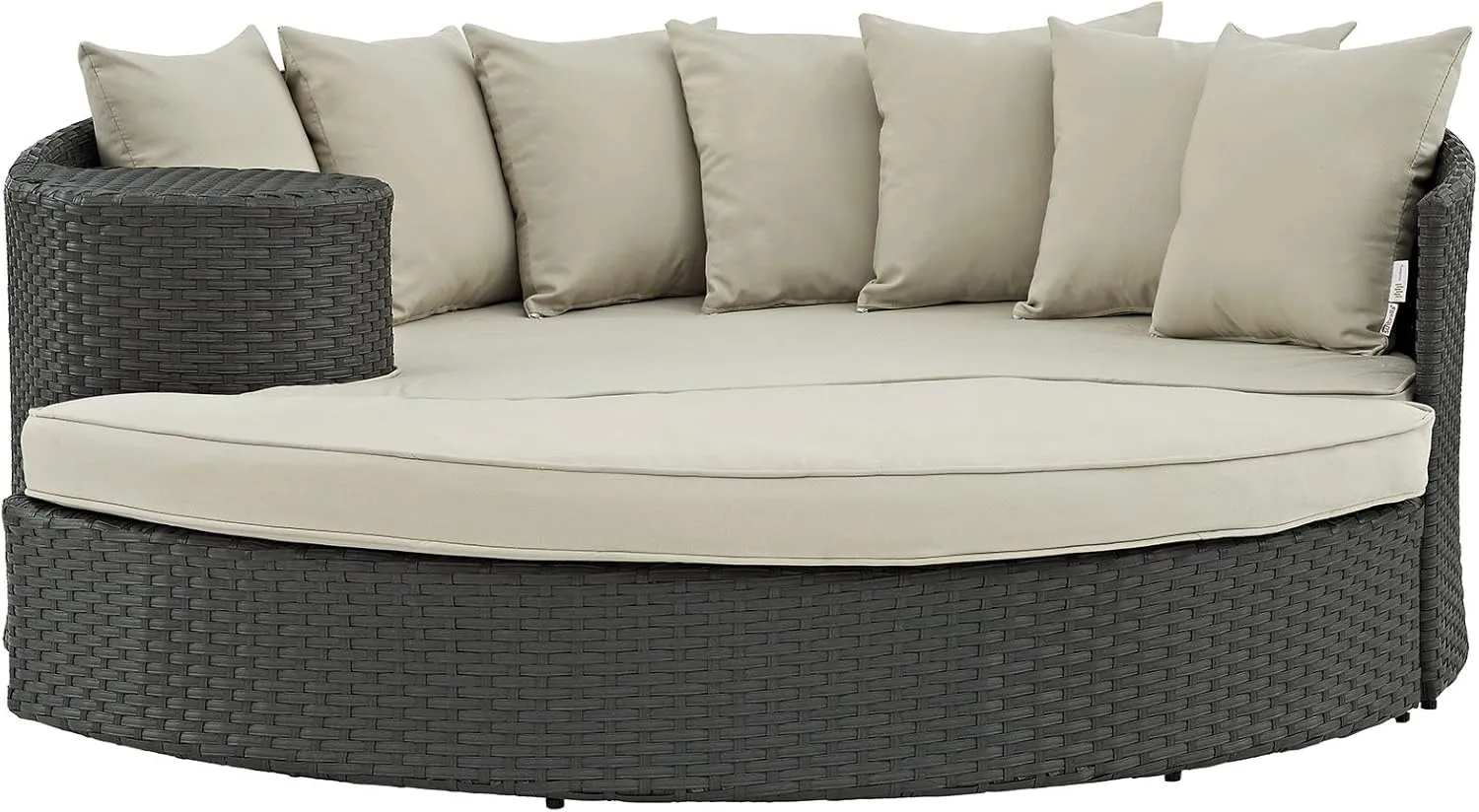 Modway EEI-1982-CHC-BEI Sojourn Wicker Rattan Outdoor Patio Sunbrella Fabric Daybed in Antique Canvas Beige