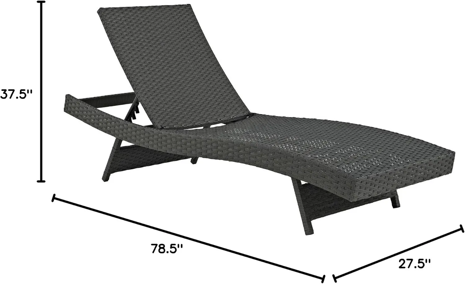 Modway Sojourn Wicker Rattan Outdoor Patio Sunbrella Fabric Chaise Lounge in Antique Canvas Beige