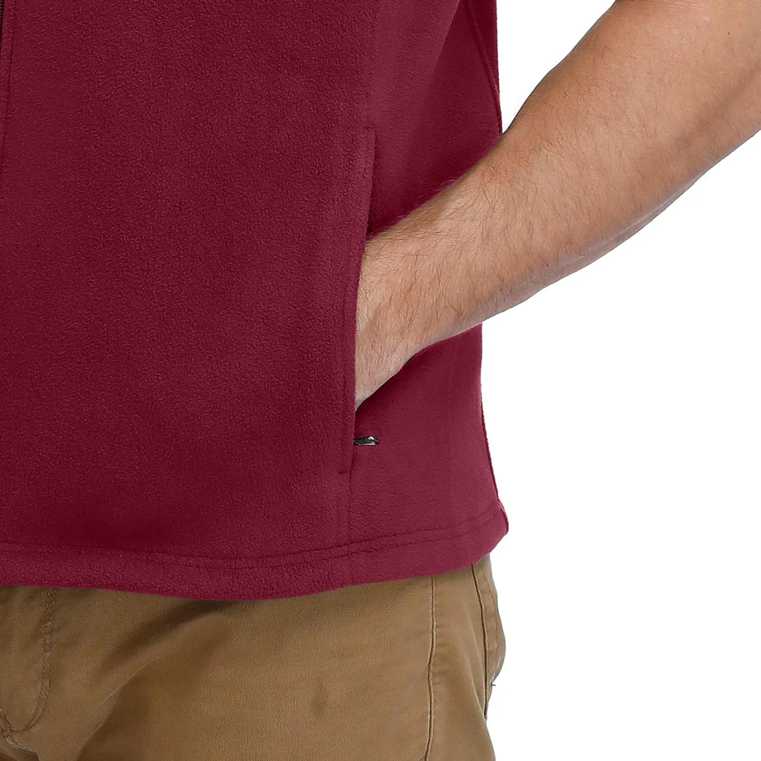 MOHEEN Men's Fleece Vest Outdoor Full Zip Softshell Sleeveless Jacket with Pockets