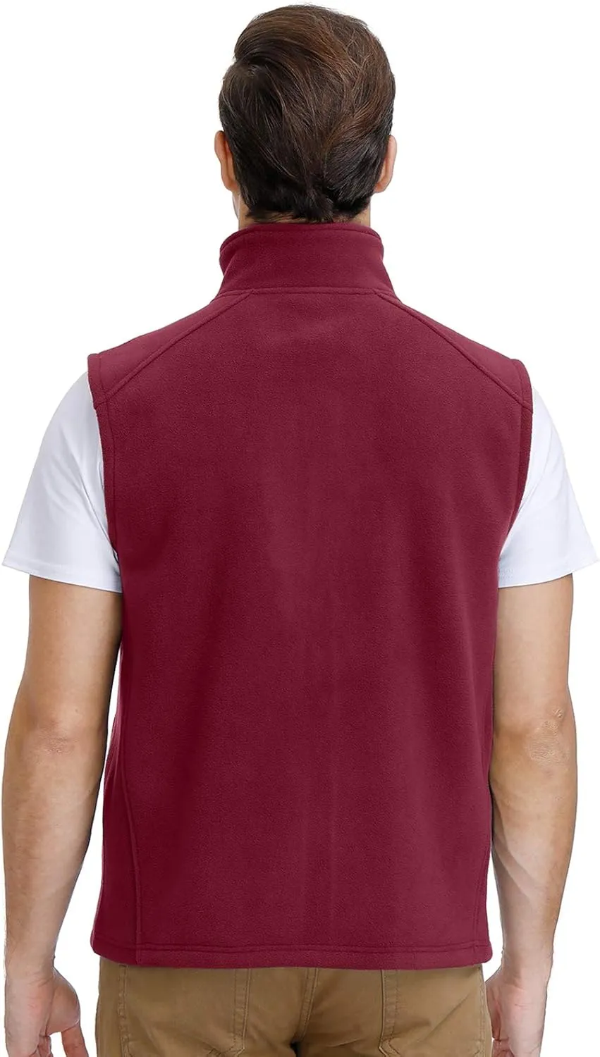 MOHEEN Men's Fleece Vest Outdoor Full Zip Softshell Sleeveless Jacket with Pockets