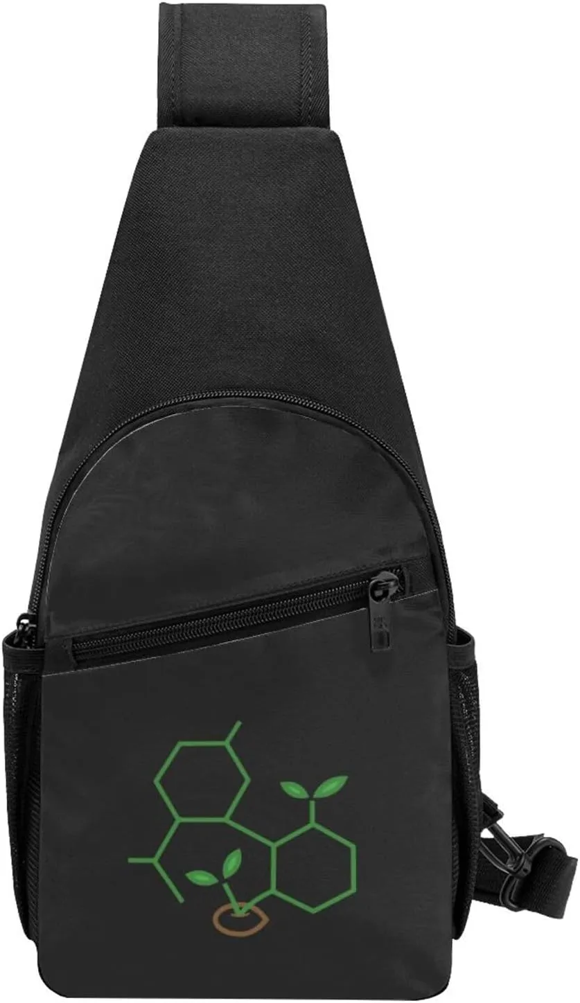 Molecule Cannabis Sprout Unisex Chest Bag Lightweight Crossbody Shoulder Bag Travel Pocket