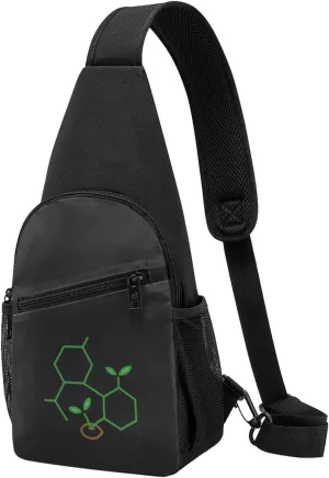 Molecule Cannabis Sprout Unisex Chest Bag Lightweight Crossbody Shoulder Bag Travel Pocket